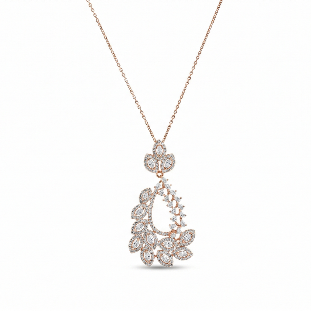 Heritage Paisley Pendant – Silver Moissanite Paisley Pendant – Myraé