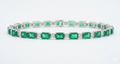 Emerald Garden Bracelet – Silver Emerald Moissanite Bracelet – Myraé