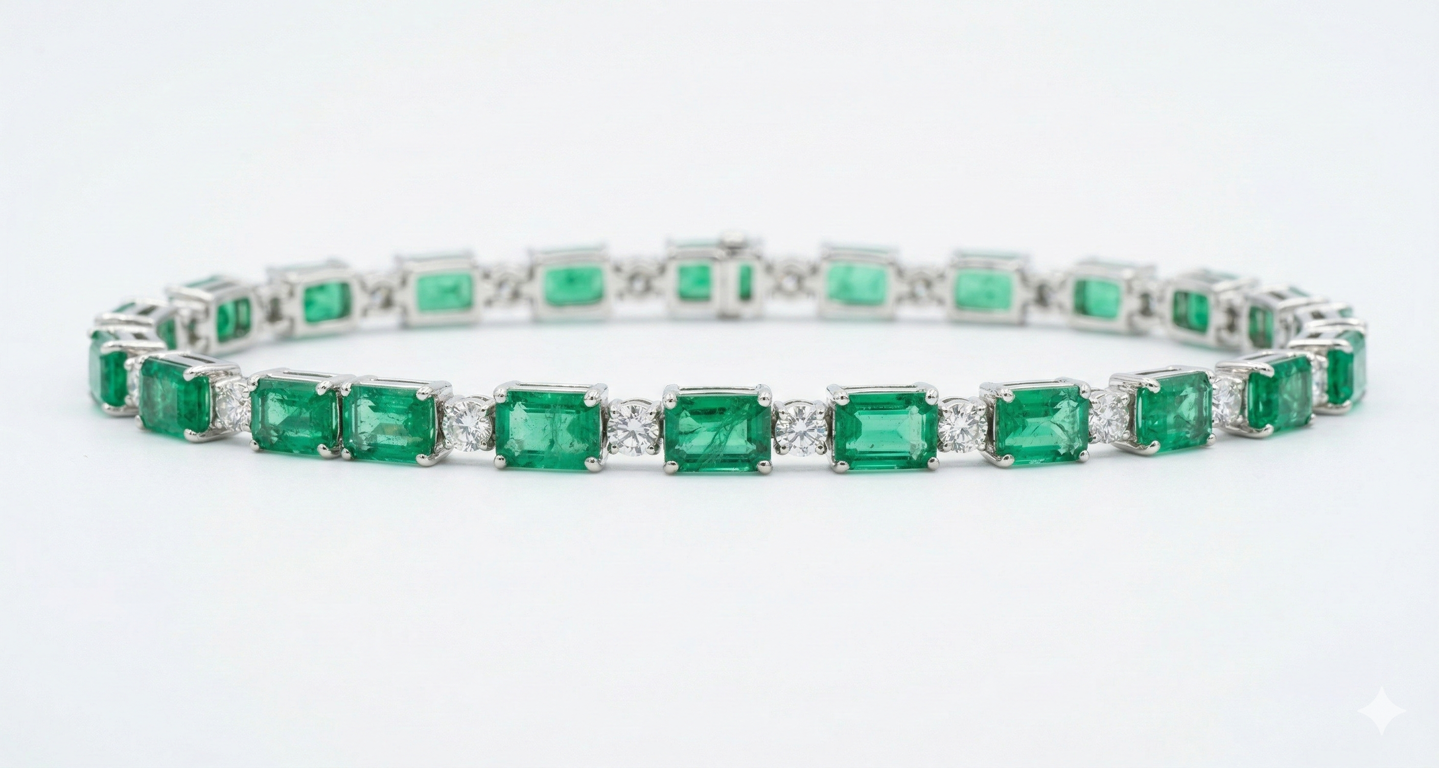 Emerald Garden Bracelet – Silver Emerald Moissanite Bracelet – Myraé